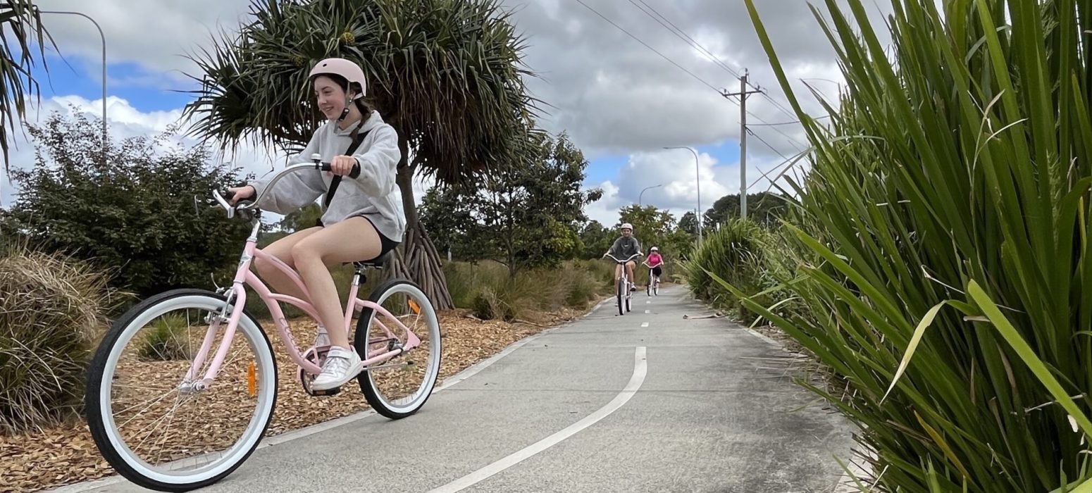 cruising along the byron bay path